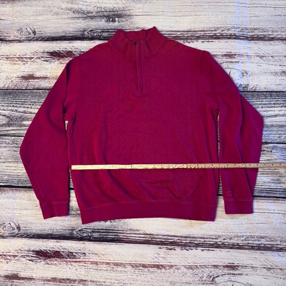Cutter & Buck 1/4 Zip Pullover Sweater Red Men’s Size L Golf Casual - Picture 5 of 6
